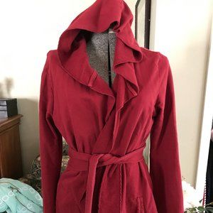 Lucky Brand Red Cotton Hoodie Jacket With Pockets